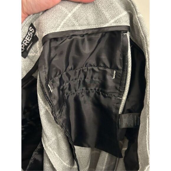 Express gray windowpane plaid Columnist pants size 00R - Picture 10 of 10